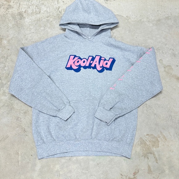 Kool-Aid Sharkleberry Fin Hoodie Gray Pullover Graphic Print Small S Sweatshirt - Picture 1 of 5